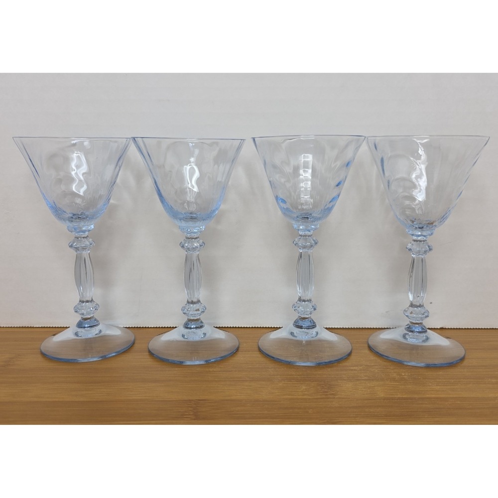 4 Rare Cambridge Glasses Caprice Moonlight Blue Wine/cordial #300 2.5oz USA Ohio
